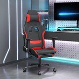 vidaXL Gaming stol z oporo za noge črno in rdeče blago | Shoptok.si