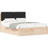  Krevetni okvir s tapiciranim uzglavljem Crna 160 x 200 cm | shoptok.hr