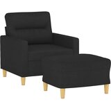  Fotelja s tabureom crna 60 cm od tkanine | Shoptok.si