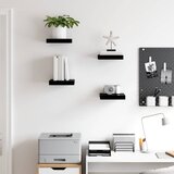  Plutajuće zidne police 4 kom sjajne crne 23 x 23,5 x 3,8 cm MDF | Eponuda.com