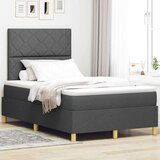 vidaXL krevet s kutijom s madracem i LED tamno siva 120x200 cm tkanina | shoptok.hr