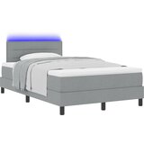 vidaXL Podložna postelja z vzmetnico & LED lučka Siva 120x190 cm Tkanina, (22156477) | Shoptok.si