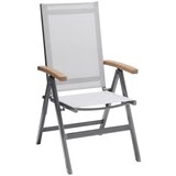 Ambia Garden ZLOŽLJIV VRTNI STOL les evkaliptusa aluminij siva, svetlo siva, barva tikovine | Shoptok.si