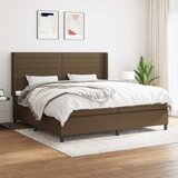  Krevet s oprugama i madracem tamnosmeđi 200x200 cm od tkanine | shoptok.hr