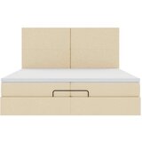  Otomanski okvir kreveta s madracima krem 200x200cm od tkanine | shoptok.hr