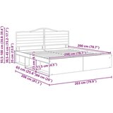  Okvir za krevet Crna 200 x 200 cm Čvrsto borovo drvo | shoptok.hr