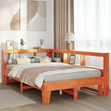  Knjižna postelja brez vzmetnice vošč. rjava 135x190 cm borovina, (21791343) | Shoptok.si
