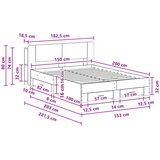  Okvir kreveta s pohranom s uzglavljem Hrast sonoma 150 x 200 cm | shoptok.hr