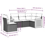 vidaXL 5-dijelni vrtni set sofa s jastucima bež od poliratana | shoptok.hr