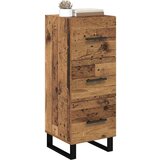vidaXL Strani šal Star les 34,5 x 34 x 90 cm Inženirski les in železo | Shoptok.si