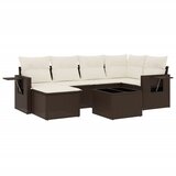  7-dijelni set vrtnih sofa od poliratana s jastucima smeđi | shoptok.hr