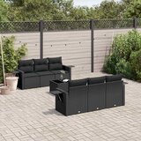  7-dijelni set vrtnih sofa od poliratana s jastucima crni | shoptok.hr