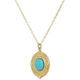 IZMAEL Ogrlica MA-21688 - Zlatna / Tirkizna | shoptok.hr