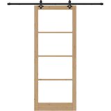 Klizna vrata Prirodna 93 x 232 cm Masivna borovina i staklo | shoptok.hr