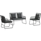 vidaXL Vrtni set za objed 3 pcs Crna, Antracit 113 x 69 x 83 cm | shoptok.hr