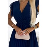 numoco basic Short pleated dress with neckline and ruffles Numoco | ePonuda.com