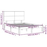 vidaXL Posteljni okvir z vzglavjem bel 140x190 cm trden les | Shoptok.si
