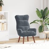 vidaXL Sproščujoči stol temno sivi velur | Shoptok.si