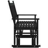 vidaXL Klupa za ljuljanje crna 118 x 70 x 104,5 cm masivno drvo topola | shoptok.hr
