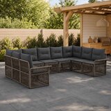  Sjedeća garnitura za vrt 9 kom. Siva poliratan 70.5 x 62 x 70 cm | shoptok.hr