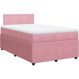 vidaXL Box spring postelja z vzmetnico roza 120x200 cm žamet | Shoptok.si
