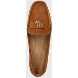 Polo Ralph Lauren Mokasinke od brušene kože Barnsbury za žene, boja: smeđa, ravni potplat, 802821629017 | shoptok.hr