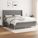  Box spring postelja z vzmetnico temno siva 160x200 cm blago, (20790381) Cene