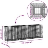  Gabionska dvignjena postelja 2 pcs srebrna 250 x 50 x 80 cm, (5000218505) | Shoptok.si
