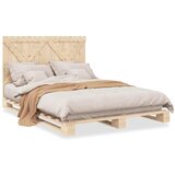 Maison Chic Posteljni okvir - Dvoposteljna postelja - Zakonska postelja z vzglavjem 140x200 cm trdna borovina-J15584, (21763288) | Shoptok.si
