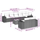  9-dijelni set vrtnih sofa s jastucima poliratan smeđi | shoptok.hr