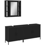 Maison Chic Komplet kopalniških omaric - Kopalniški sestavi 3-delni črn inženirski les, (21788424) | Shoptok.si
