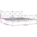 Metalni okvir kreveta uzglavlje i podnožje bijeli 193x203 cm | shoptok.hr