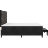  Krevet s opruga kutije s uzglavljem Crna 200 x 200 cm Baršun | shoptok.hr