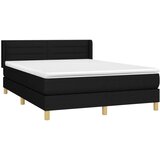  S oprugama i madracem crni 140 x 190 cm od tkanine | shoptok.hr