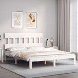  Za krevet s uzglavljem sivi 160 x 200 cm od masivnog drva | shoptok.hr