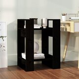  The Living Store Knjižna omara/pregrada črna 41x35x57 cm trdna borovina - Knjižna Omara, (21431445) Cene