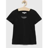 Tommy Hilfiger Otroška bombažna kratka majica črna barva