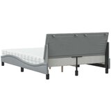 vidaXL Postelja z vzmetnico svetlo siva 120x200 cm blago | Shoptok.si