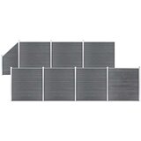 vidaXL set WPC ograda 7 kvadratnih + 1 kosa 1311 x 186 cm sivi | shoptok.hr