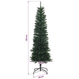  Umjetno vitko božićno drvce 120 cm 150 LED lampica Topla bijela - 120 cm s LED svjetlima Zelena | shoptok.hr