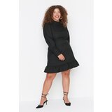 Trendyol Curve Black High Neck Skirt Frilly Woven Dress Cijene