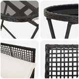  3-dijelni vrtni bistro set s jastučićima crni poli ratan | shoptok.hr