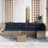  Vrtna sedežna garnitura z blazino 7 pcs Siva poli ratan, (5000146195) | Shoptok.si