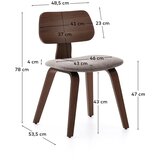 Kave Home Bež jedilni stol v orehovem dekorju Gena – | Shoptok.si
