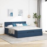  Otomanski krevet s madracem i LED plavi 160x200cm tkanine | Eponuda.ba
