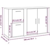 vidaXL Komoda boja Smeđi hrasta 100x33x59,5 cm od konstruiranog drva | shoptok.hr