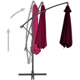  Konzolni vrtni suncobran s aluminijskim stupom 300 cm bordo | shoptok.hr