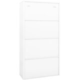  Uredski ormarić bijeli 90 x 40 x 180 cm čelik i kaljeno staklo | shoptok.hr