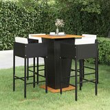  3-dijelni vrtni barski set od poliratana s jastucima sivi 80 x 80 x 110 cm u