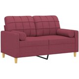  Dvosjed s ukrasnim jastucima boja vina 120 cm od tkanine | shoptok.hr
